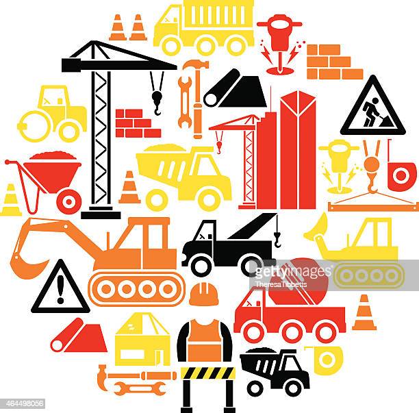 A set of construction related icons. -déchet